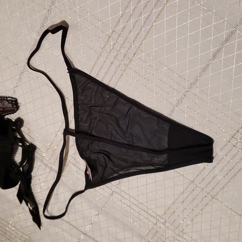 Felina Jezebel NEW Lust Bustier 2-piece Corset G-String Thong BLACK Women L Sexy - Picture 9 of 16